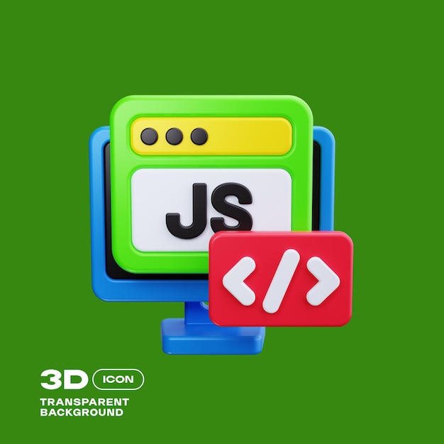 PSD ikon ilustrasi 3d koding