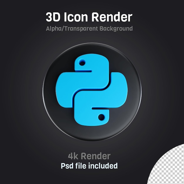 PSD ikon python biru 3d