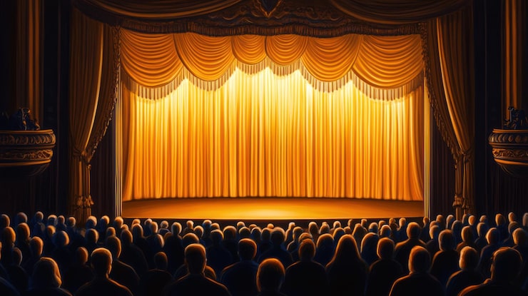 PSD il pubblico aspetta una rappresentazione in un teatro