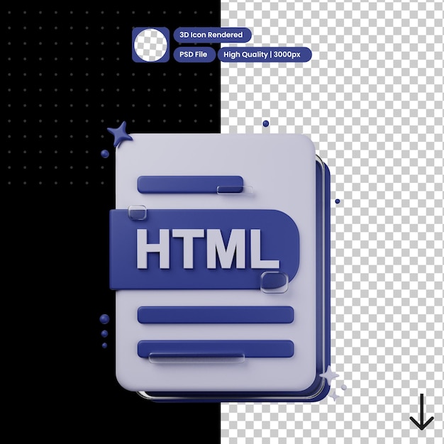 PSD illustration 3d psd du format html