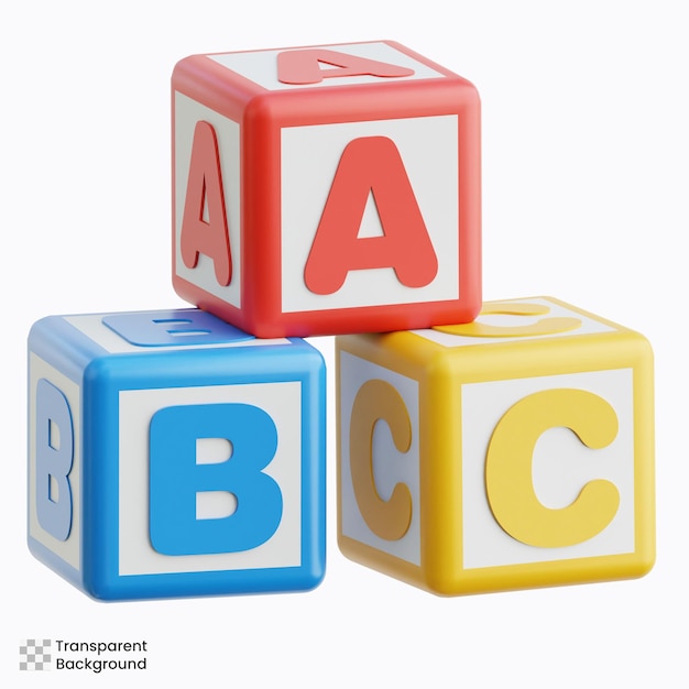 PSD illustration des blocs alphabétiques en 3d