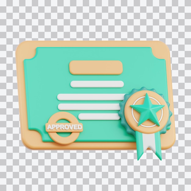 PSD illustration de la certification 3d