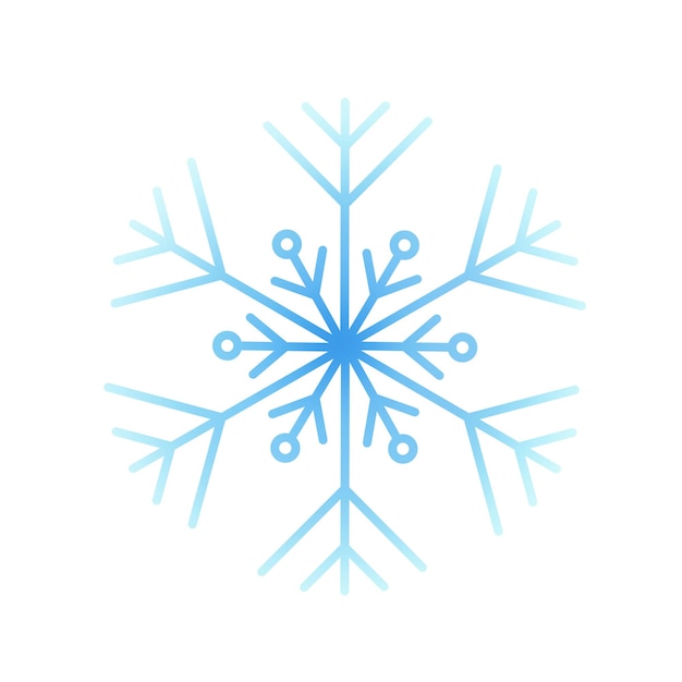 PSD illustration de raster de flocons de neige à gradient bleu