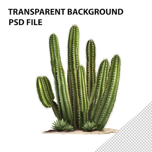 PSD une illustration réaliste du cactus