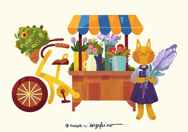 PSD illustration de vente de fleurs