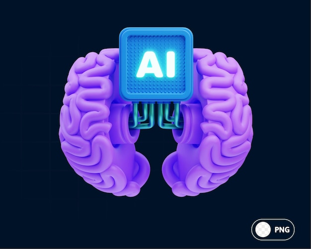 PSD illustrazione 3d di apprendimento automatico