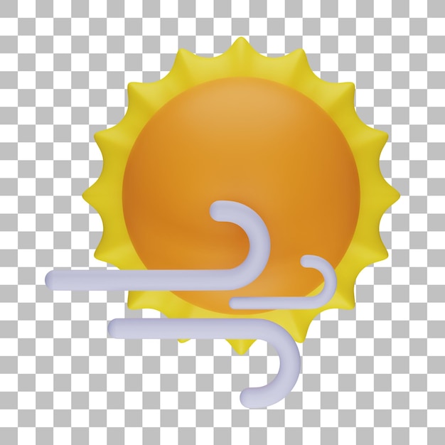 PSD illustrazione 3d ventosa e soleggiata