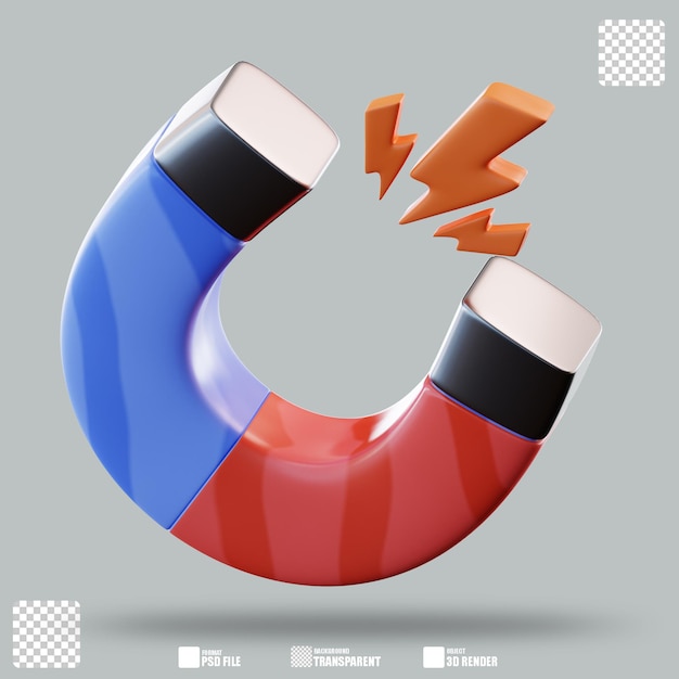 PSD ilustração 3d electromagnetismo 2