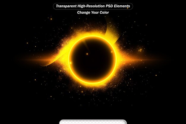 PSD ilustração digital do eclipse solar