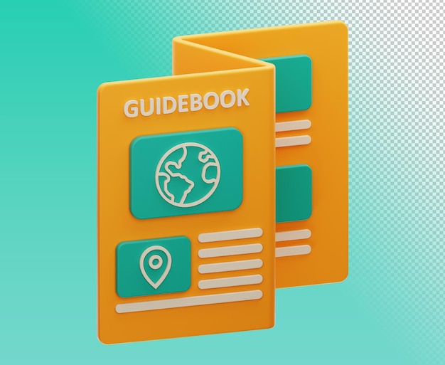 PSD ilustración 3d de guía