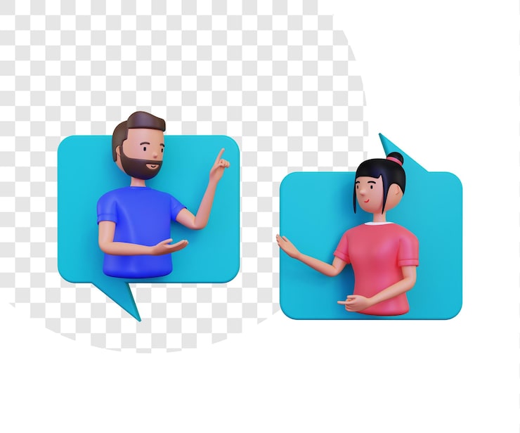PSD ilustración de conversación 3d