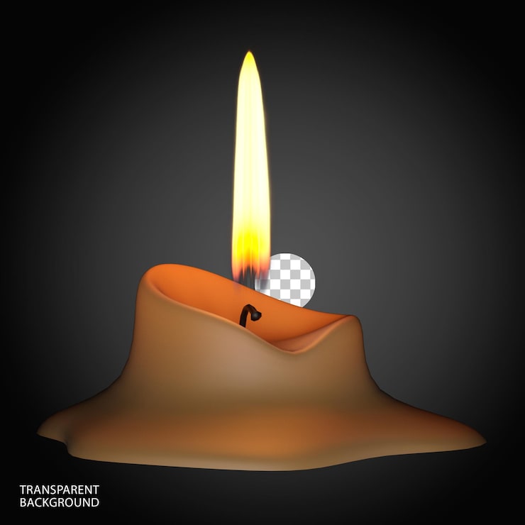 PSD ilustración renderizada en 3d aislada de la luz de la vela