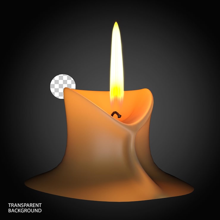PSD ilustración renderizada en 3d aislada de la luz de la vela