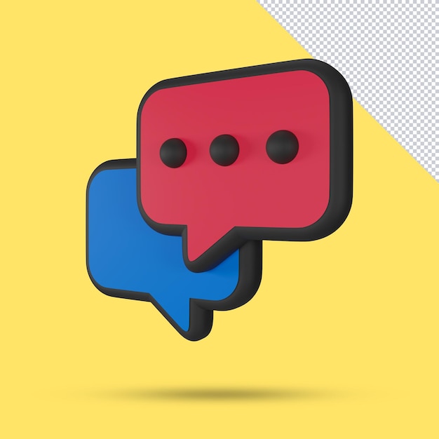 PSD ilustración de renderizado 3d de burbuja de chat de voz 3d