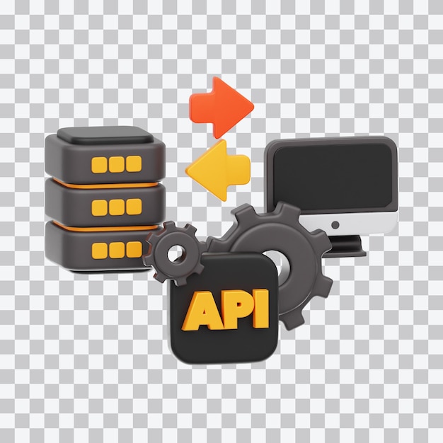 PSD ilustrasi 3d api