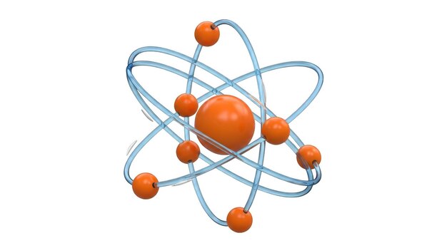 PSD ilustrasi atom dengan elektron yang mengorbit