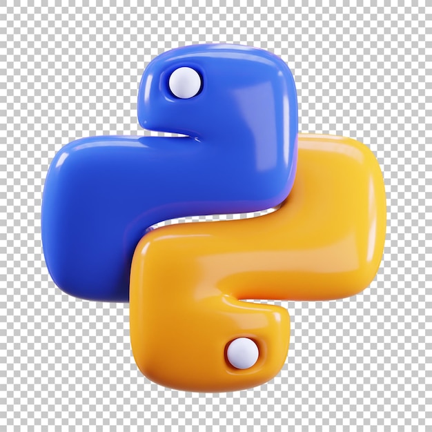 PSD ilustrasi render 3d dari logo python terisolasi, psd premium