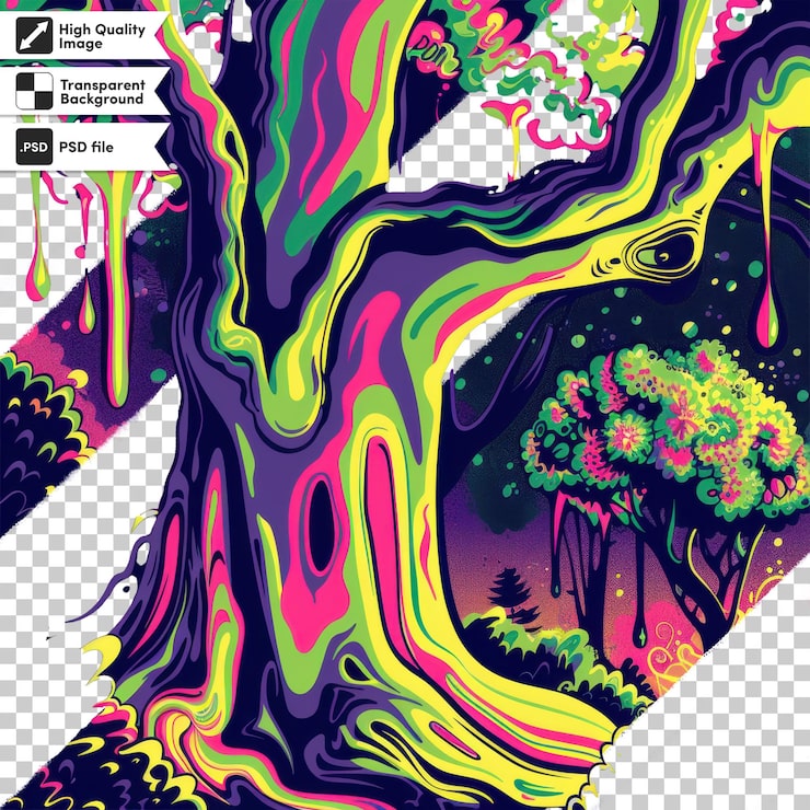 PSD une image d'un arbre avec les mots arbre dessus
