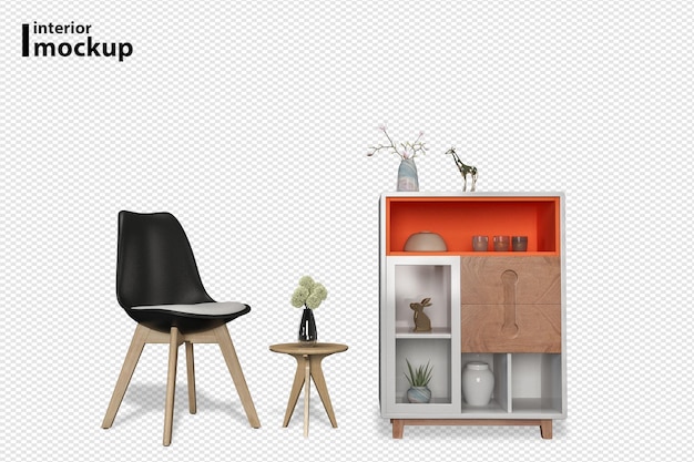 PSD innenmodell 3d-rendering