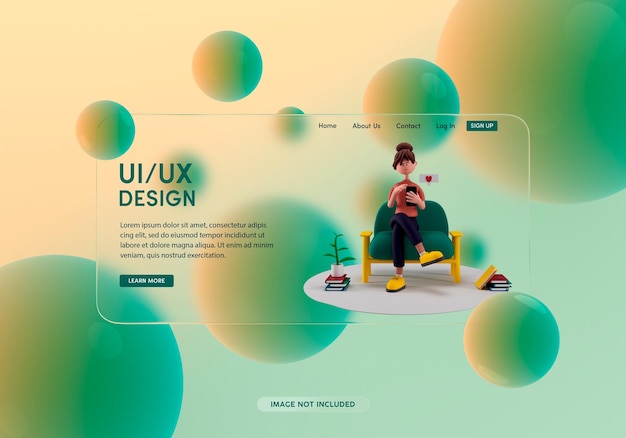 PSD interface-präsentationsmodell glasmorphismus-effekte
