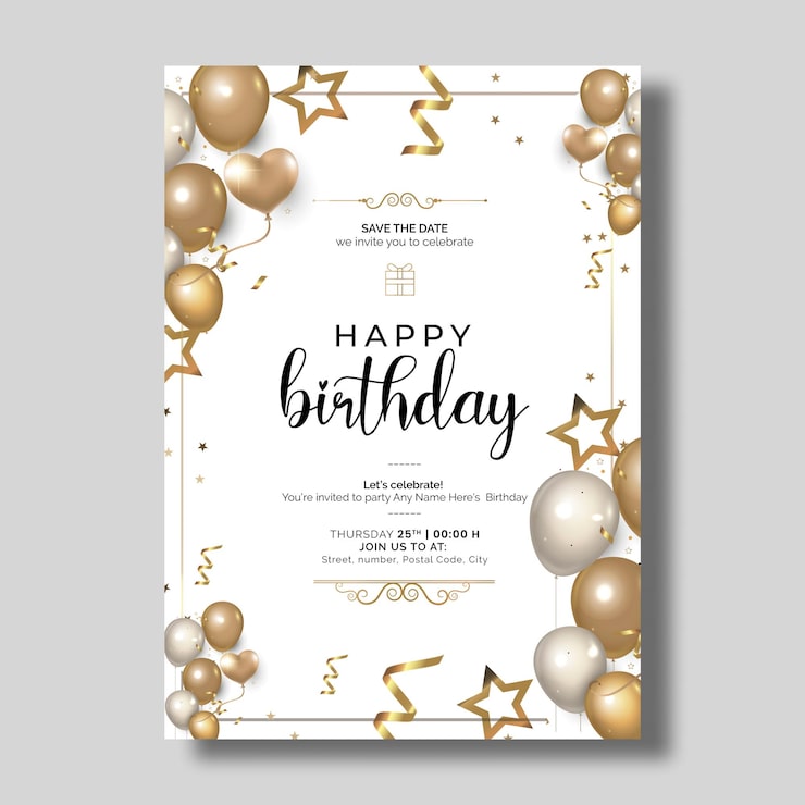 PSD invitación para la celebración del 25o cumpleaños