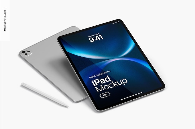PSD ipad pro 13 polegadas mockup high angle view