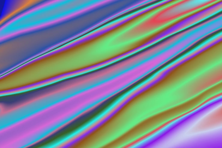 PSD irisierende holografische wellen, fließende farbverläufe, abstrakte moderne textur