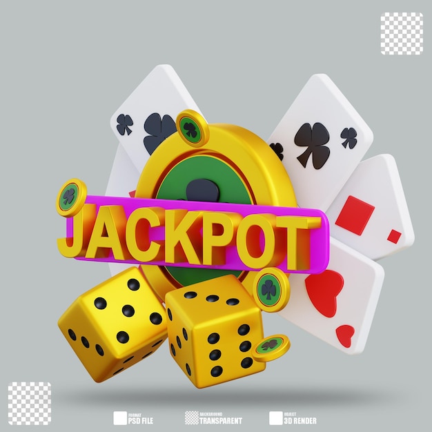 PSD jackpot 2 dell'illustrazione 3d