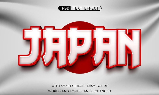 PSD japon style d'effet de texte 3d