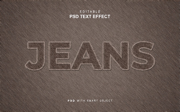 PSD jeans e effetto stile testo denim