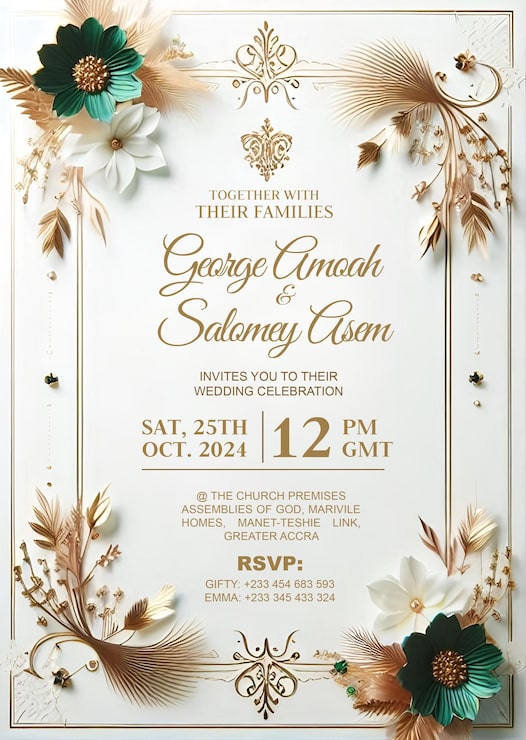 PSD joli modèle de conception d'invitation de mariage à fleurs psd