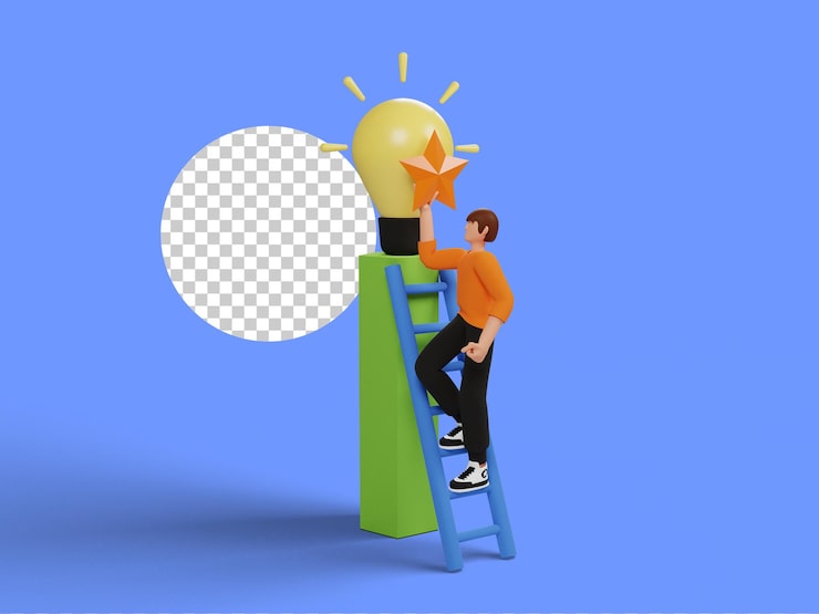 PSD koncept kariérního postupu. 3d ilustrace