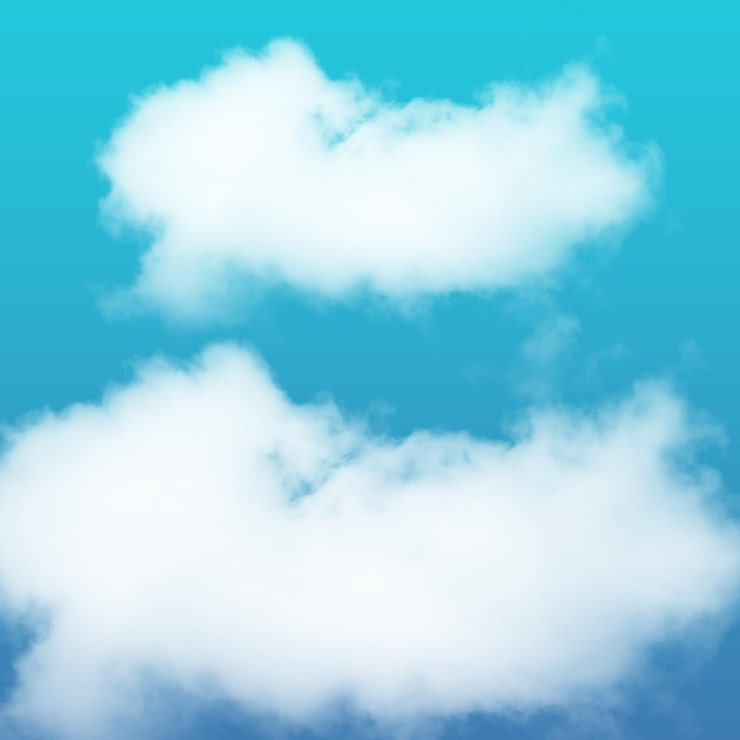 PSD langit biru dengan awan dan langit biru dengan awan berbentuk hati
