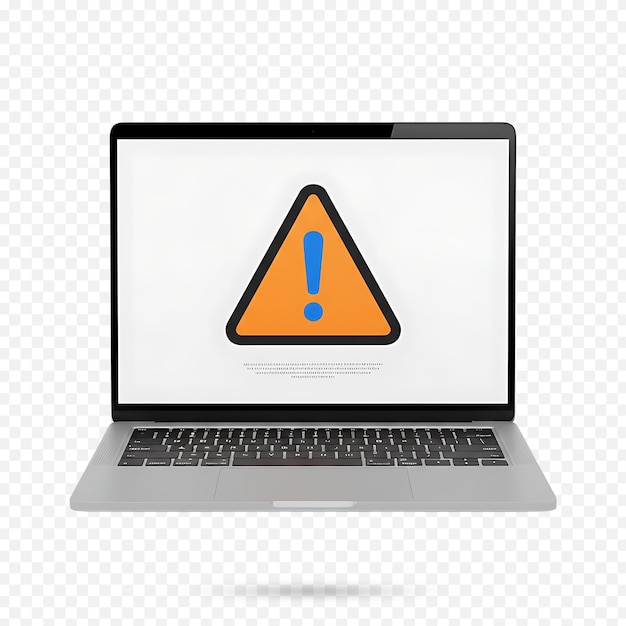 PSD laptop mit kritischer warnmeldung