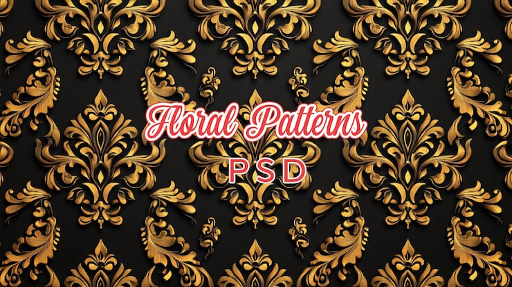 PSD latar belakang pola damask putih 3d