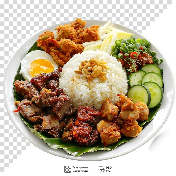 PSD latar belakang transparan makanan indonesia