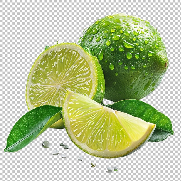 PSD lemon dengan irisan dan daun
