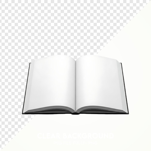 PSD libro aperto con pagine bianche