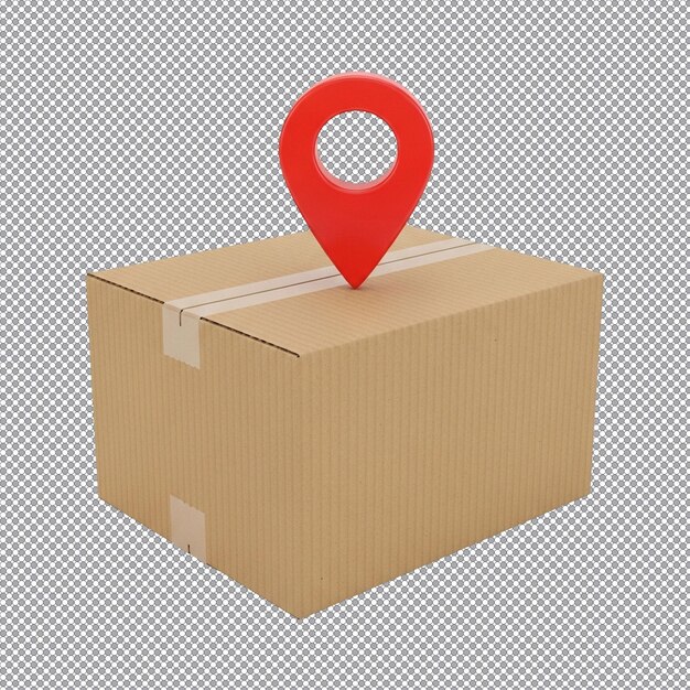 PSD lieferbox mit standort-pin