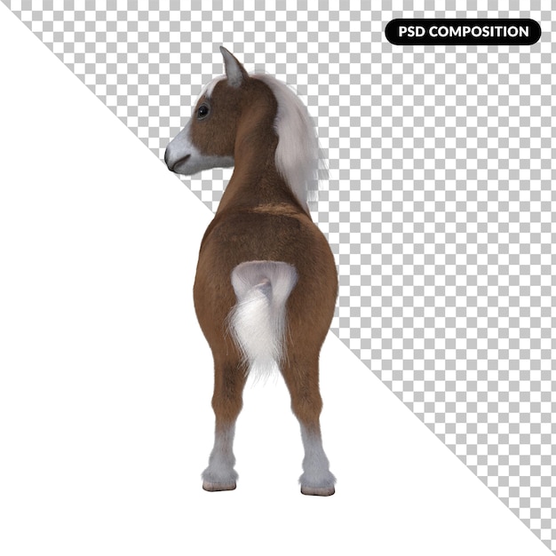 PSD lindo, caballo, aislado, 3d, interpretación