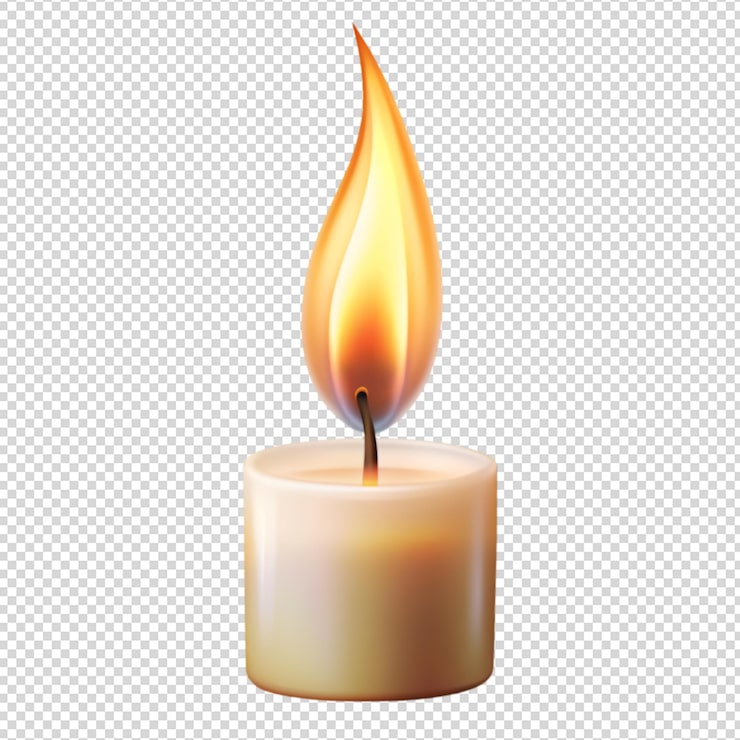 PSD la llama de la vela ardiente