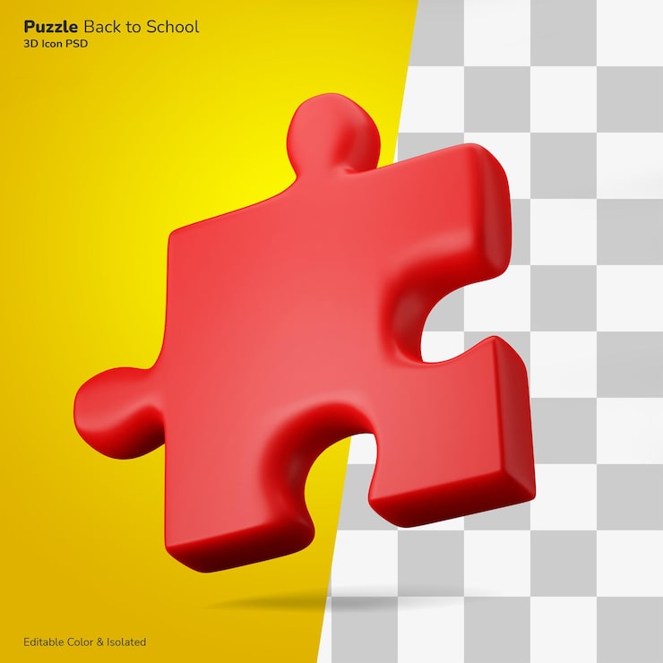 PSD logique de puzzle et symbole de résolution de problèmes icône de rendu 3d modifiable isolé