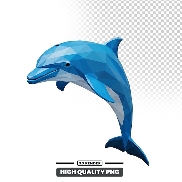 PSD low poly dolphin 3d-rendering