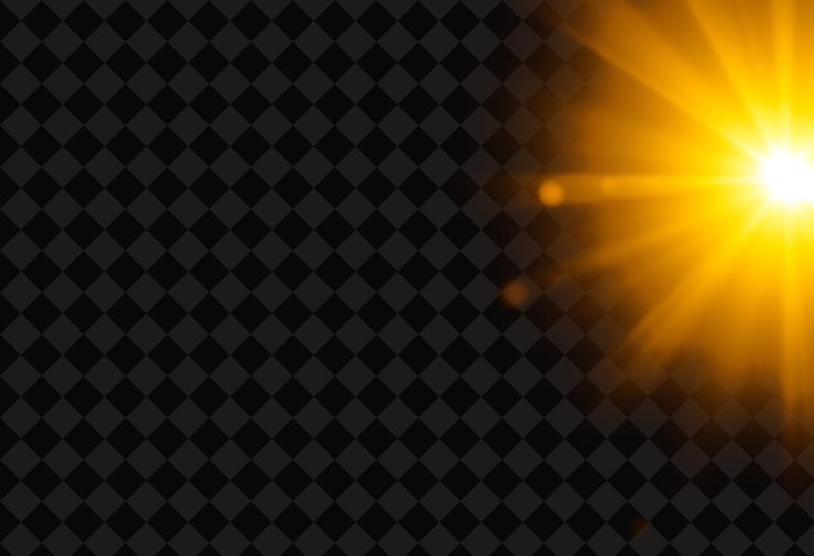 PSD lumen flares scoppio di luce gialla dorata radiante scoppio e svanimento y2k ispirato evocando un senso di wa