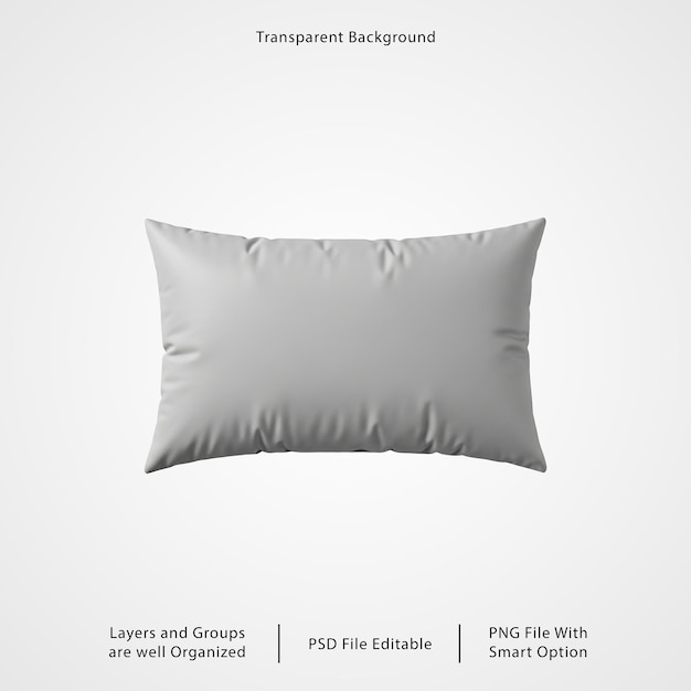 PSD maqueta de almohada rectangular en blanco