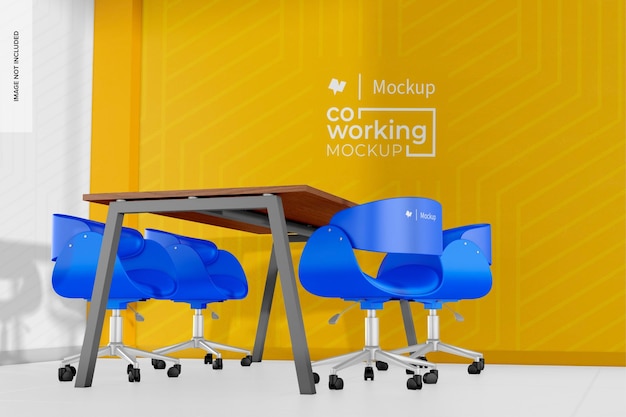 PSD maquete de hot desk