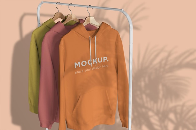 PSD maquette de sweat à capuche sur cintre