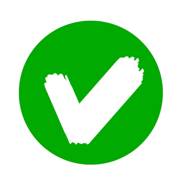 PSD marca de comprobación verde en un círculo