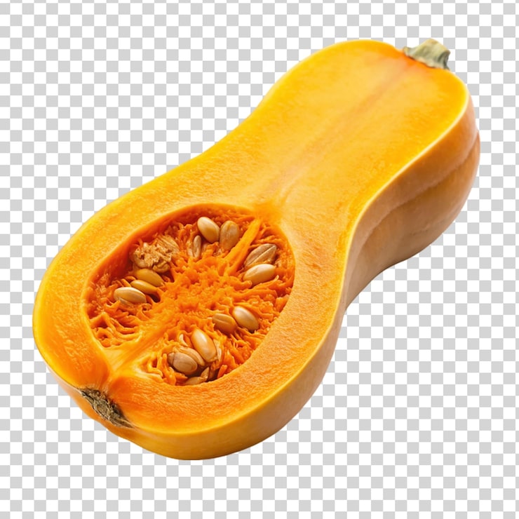 PSD media calabaza aislada sobre un fondo transparente