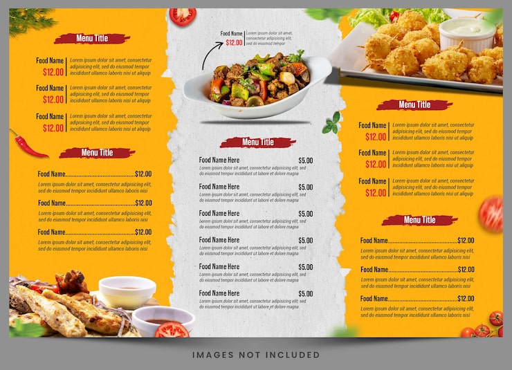 PSD un menú para un restaurante chino.